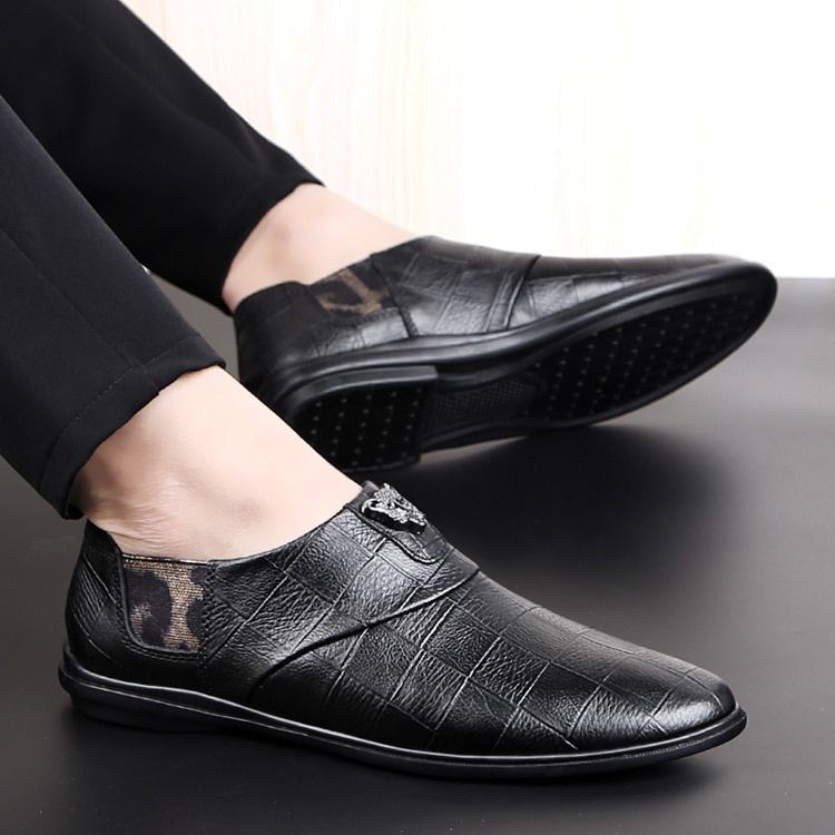 Män Plain Low-cut Övre Läder Oxfords