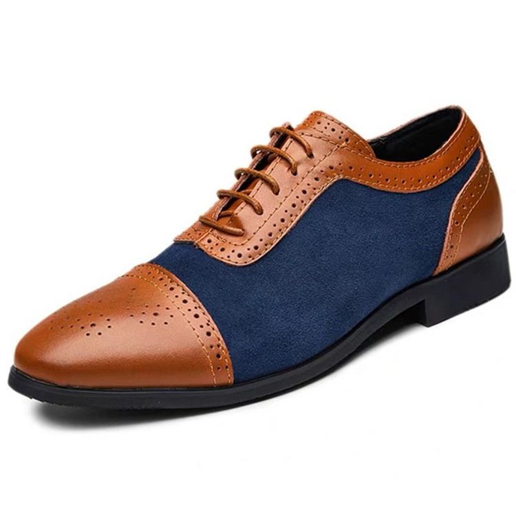 Patchwork Low-cut Upper Lace-up Oxfords För Män