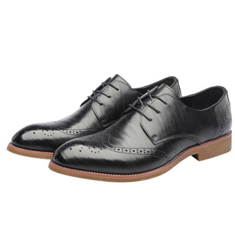 Plain Hollow Round Toe Lace-up Mäns Oxfords