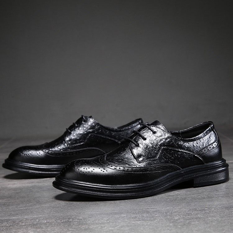 Plain Lace-up Low-cut Upper Round Toe Oxfords För Män