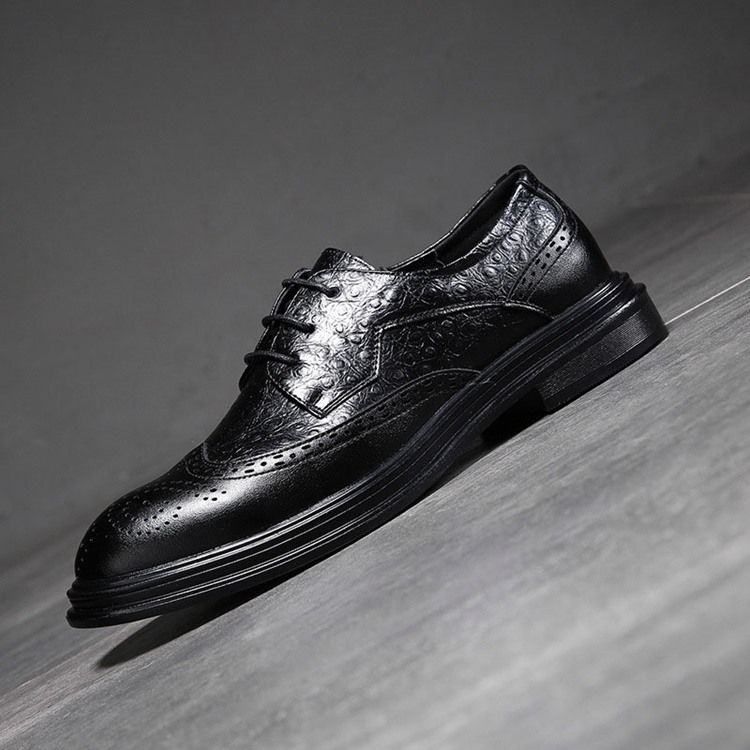 Plain Lace-up Low-cut Upper Round Toe Oxfords För Män