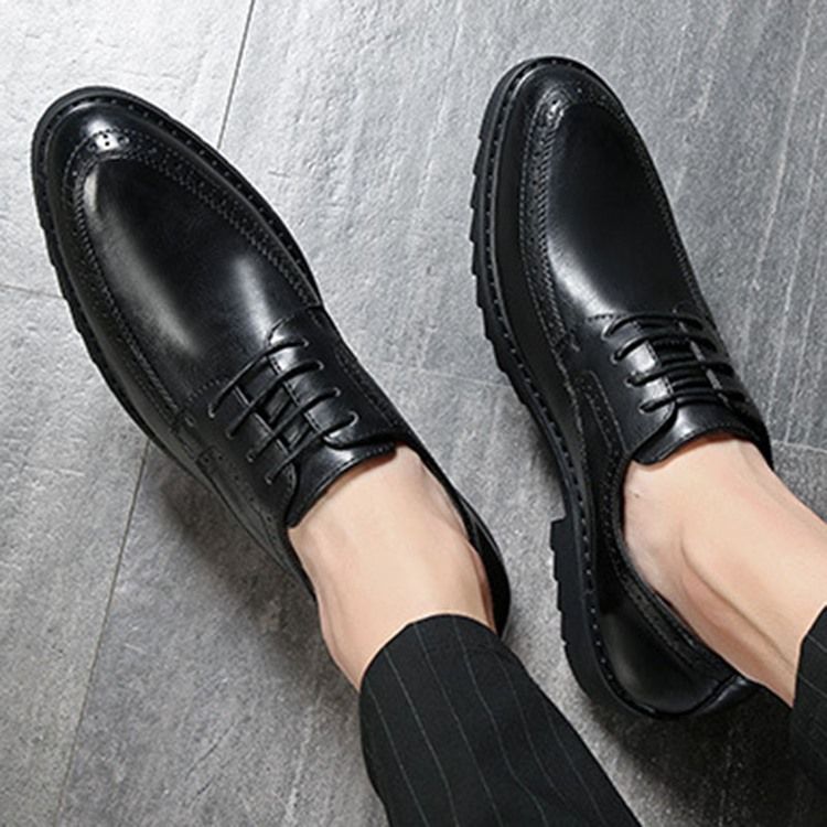 Plain Lace-up Round Toe Herr Oxfords