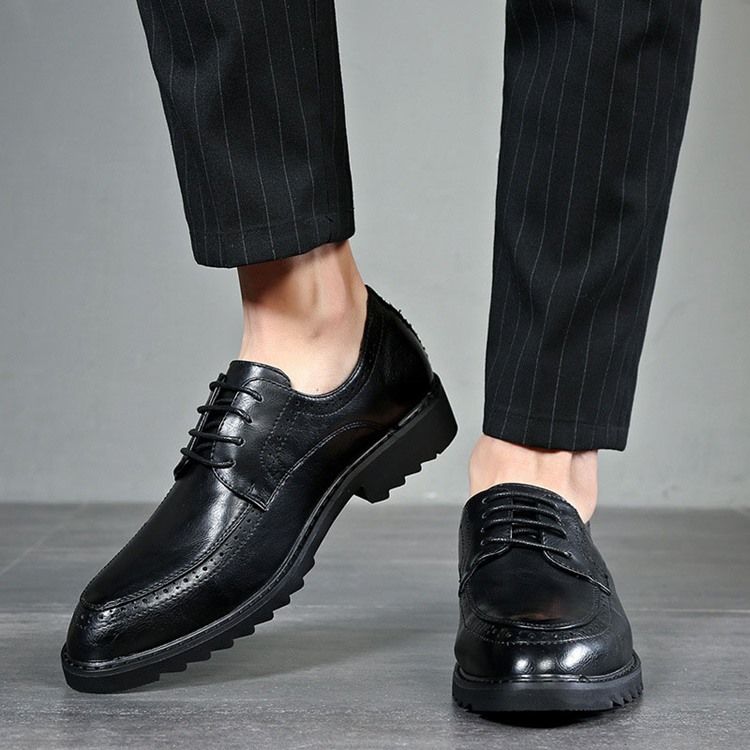 Plain Lace-up Round Toe Herr Oxfords