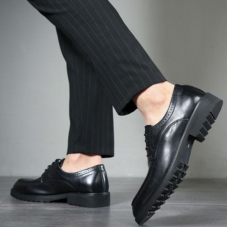 Plain Lace-up Round Toe Herr Oxfords