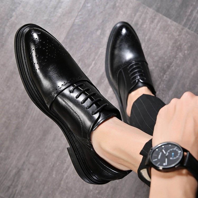 Plain Pointed Toe Low-cut Upper Men's Dress Shoes