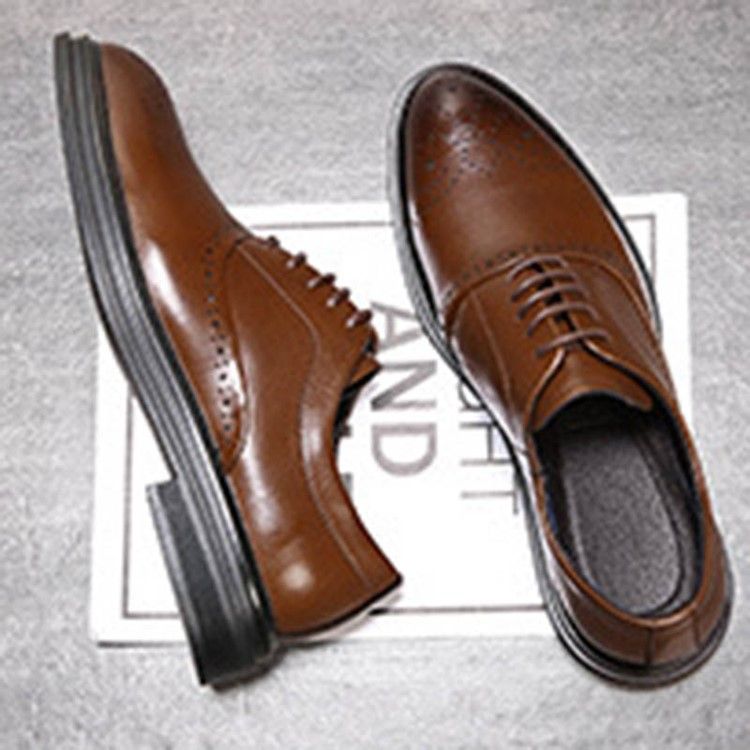 Plain Pointed Toe Low-cut Upper Men's Dress Shoes