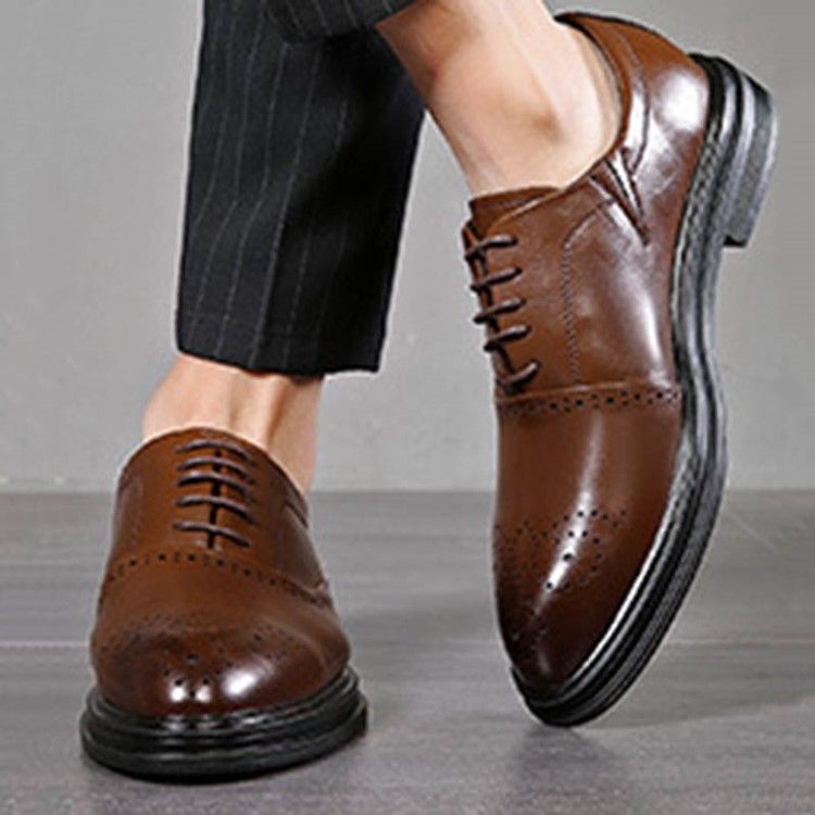 Plain Pointed Toe Low-cut Upper Men's Dress Shoes