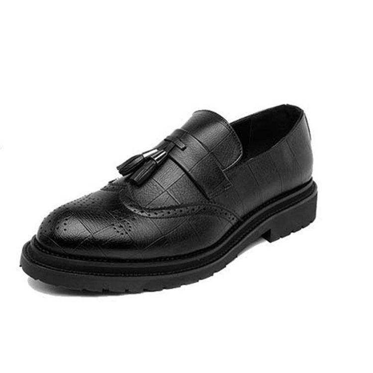 Plain Pointed Toe Low-cut Upper Slip-on Oxfords För Män