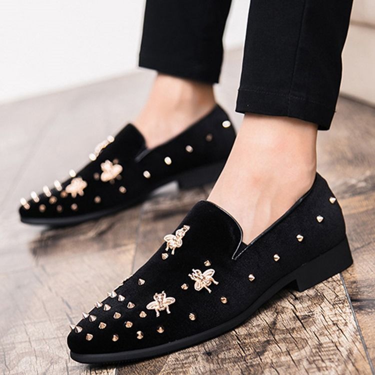 Plain Rivet Slip-on Round Toe Herrskor