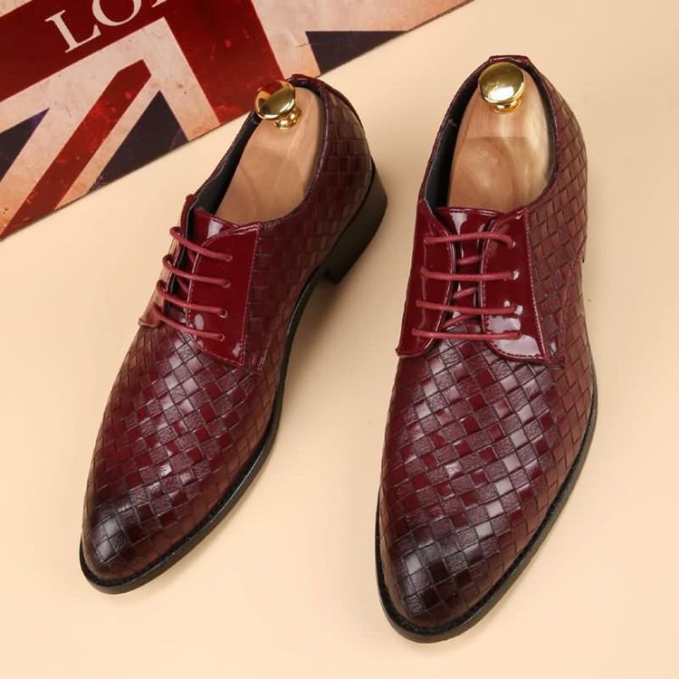 Plain Round Toe Lace-up Herrskor