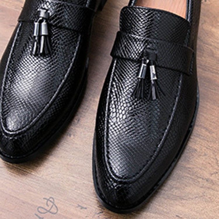 Pu Fringe Slip-on Round Toe Oxfords För Män