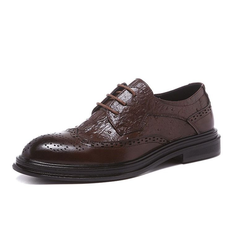 Pu Lace-up Round Toe Oxfords För Män