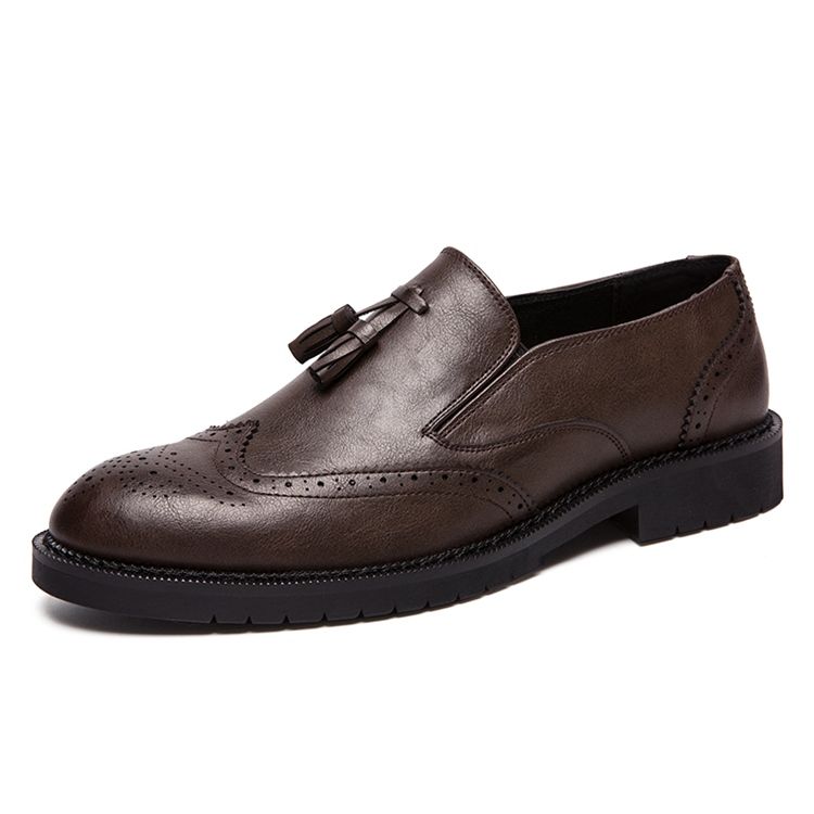 Pu Round Toe Slip-on Herrskor