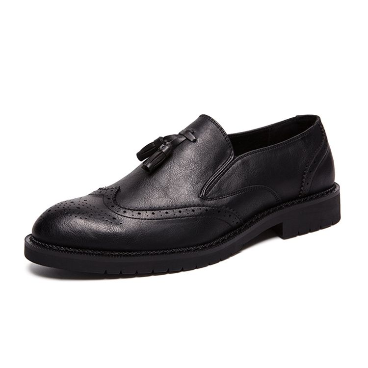 Pu Round Toe Slip-on Herrskor