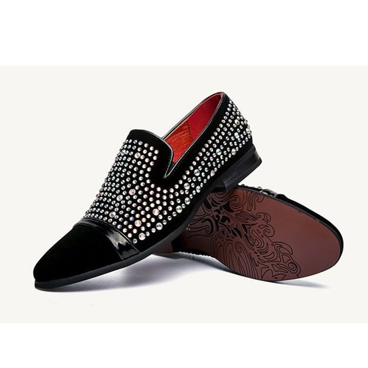 Rivet Round Toe Slip-on Herrskor