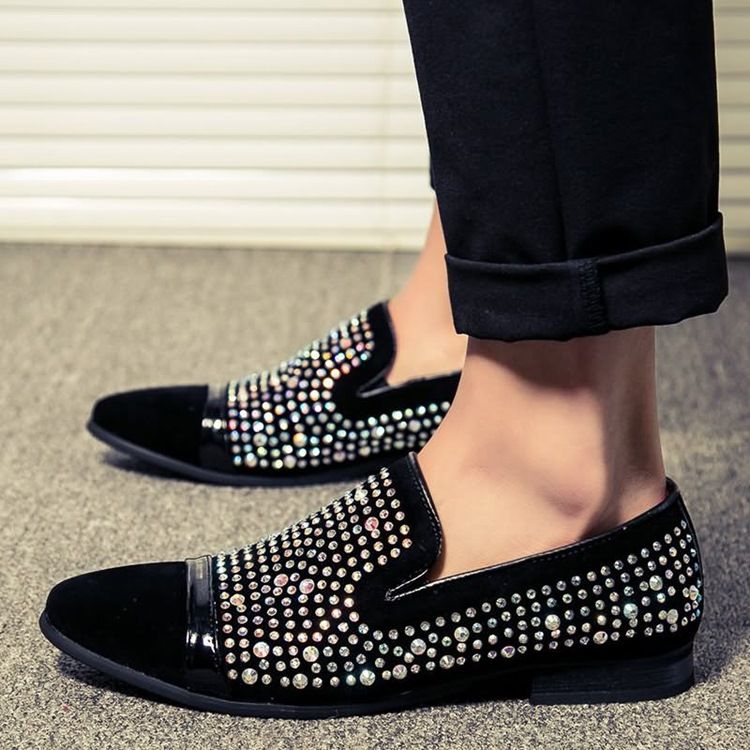 Rivet Round Toe Slip-on Herrskor