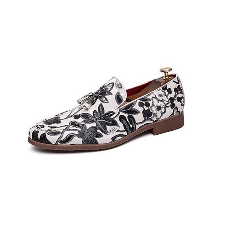 Slip-on Color Block Round Toe Herrskor