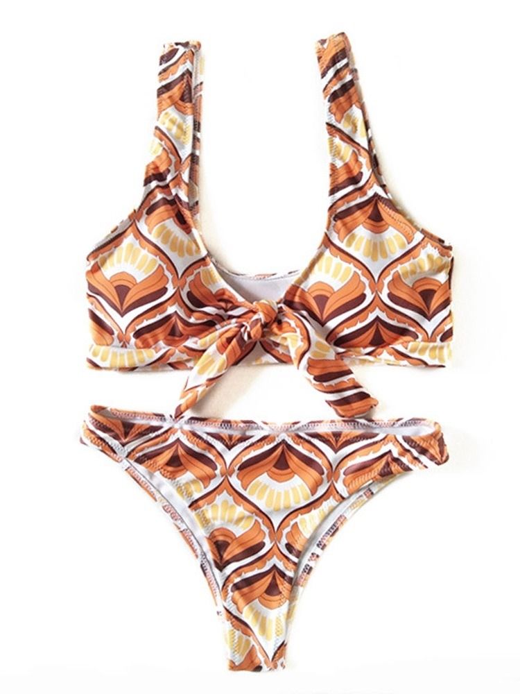 Dam Tankini Set Beach Look Print Sexiga Badkläder