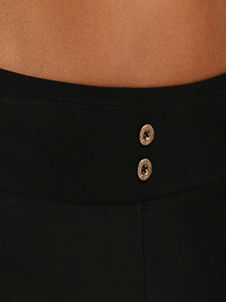 Plain Button-shorts För Kvinnor