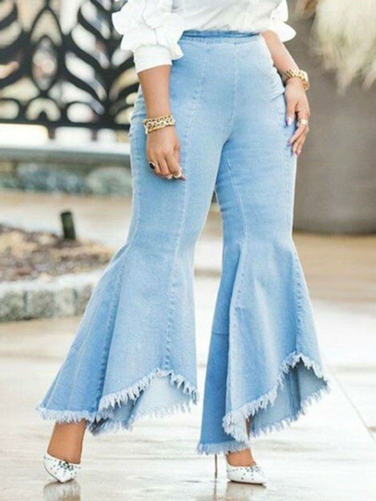 Bellbottoms Kvinnors Asymmetriska Vanligt Smala Jeans