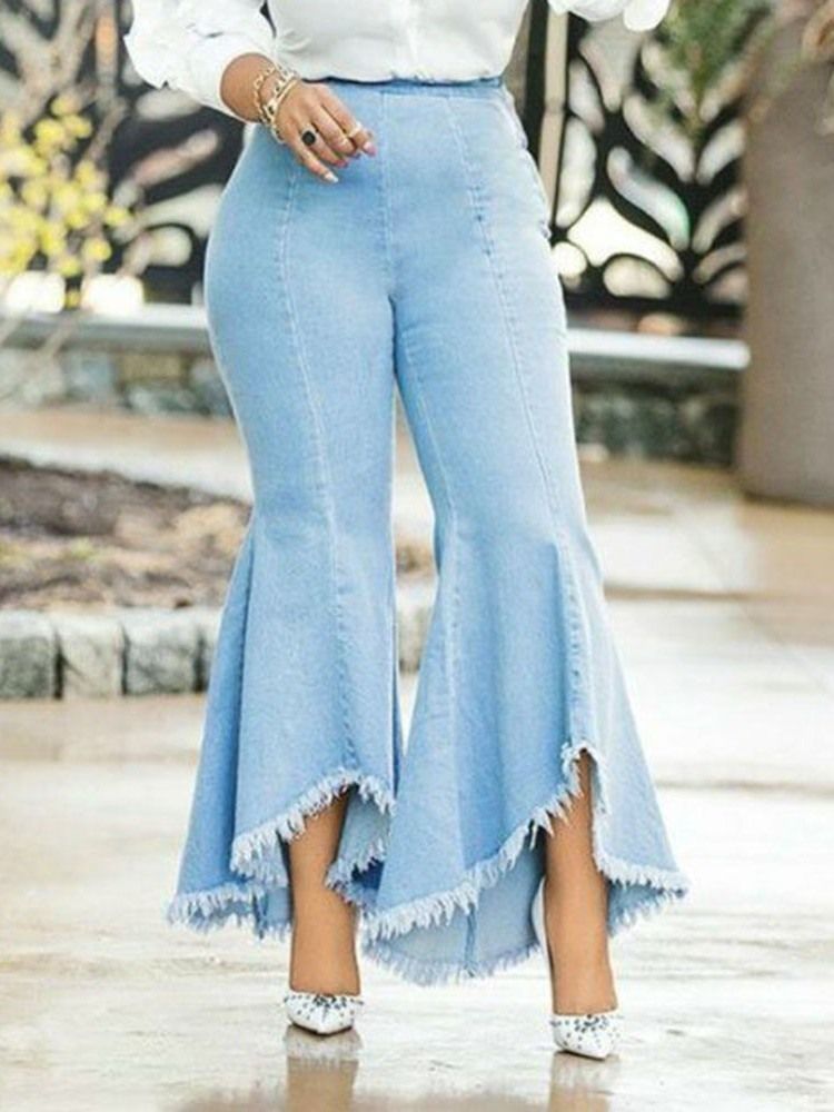 Bellbottoms Kvinnors Asymmetriska Vanligt Smala Jeans