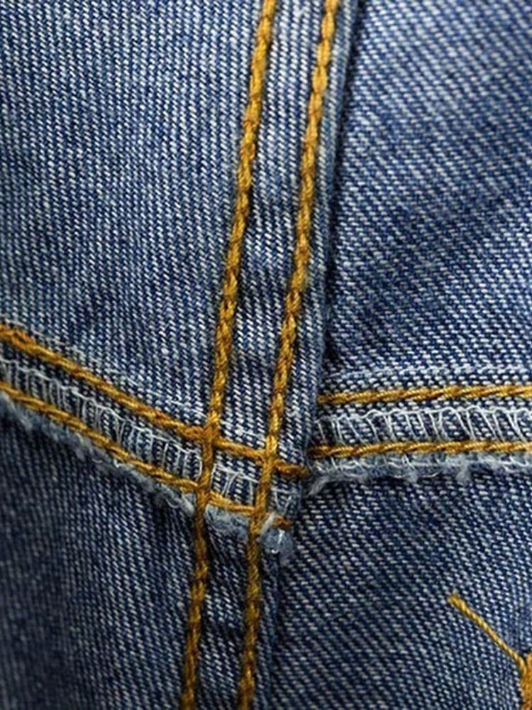 Bellbottoms Kvinnors Tvättbara Vanliga Smala Jeans Med Hög Midja