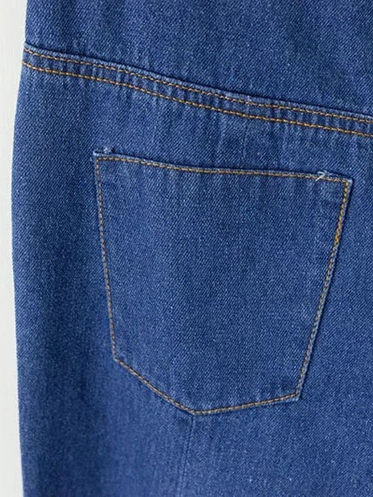 Bellbottoms Kvinnors Tvättbara Vanliga Smala Jeans Med Hög Midja