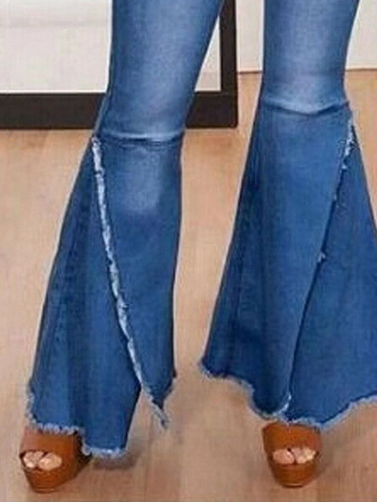 Bellbottoms Smala Jeans Med Hög Midja För Kvinnor