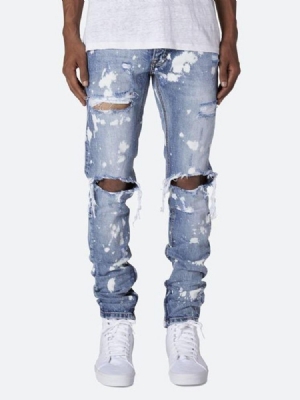 Blixtlås Casual Mid Waist Mens Jeans