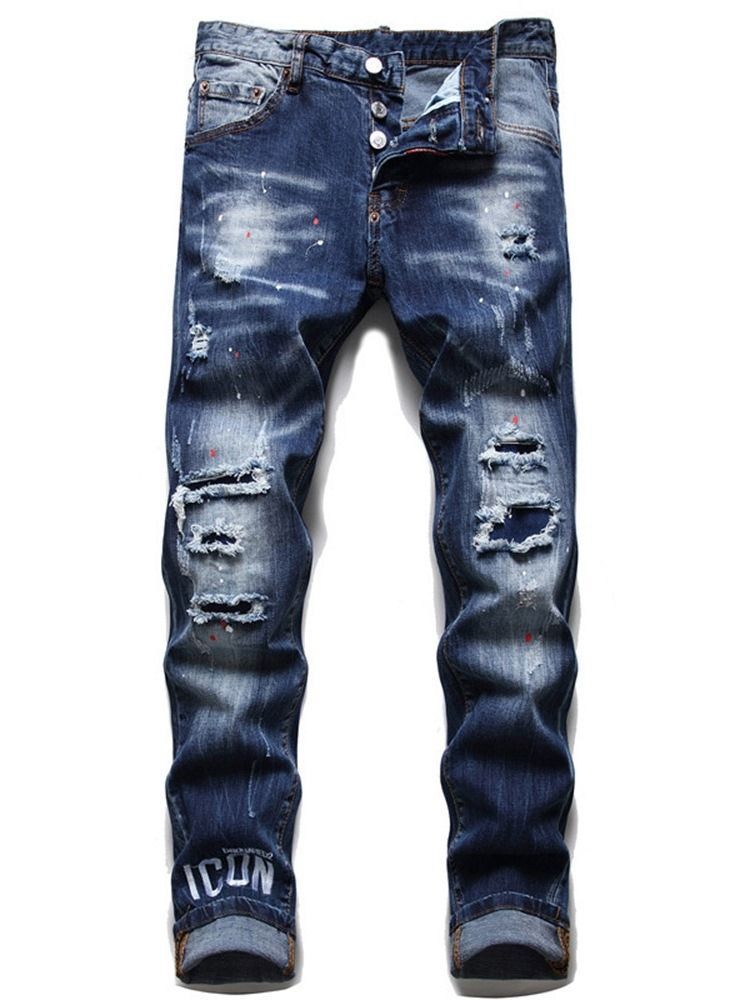 Bokstavsfickknapp Hip Hop Herr Jeans