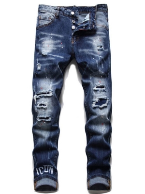 Bokstavsfickknapp Hip Hop Herr Jeans