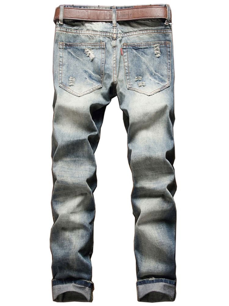 Casual Holes Jeans För Män