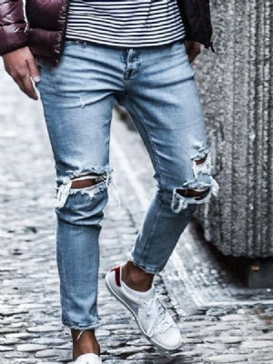 Dragkedja Tunn Midja Jeans Med Midja