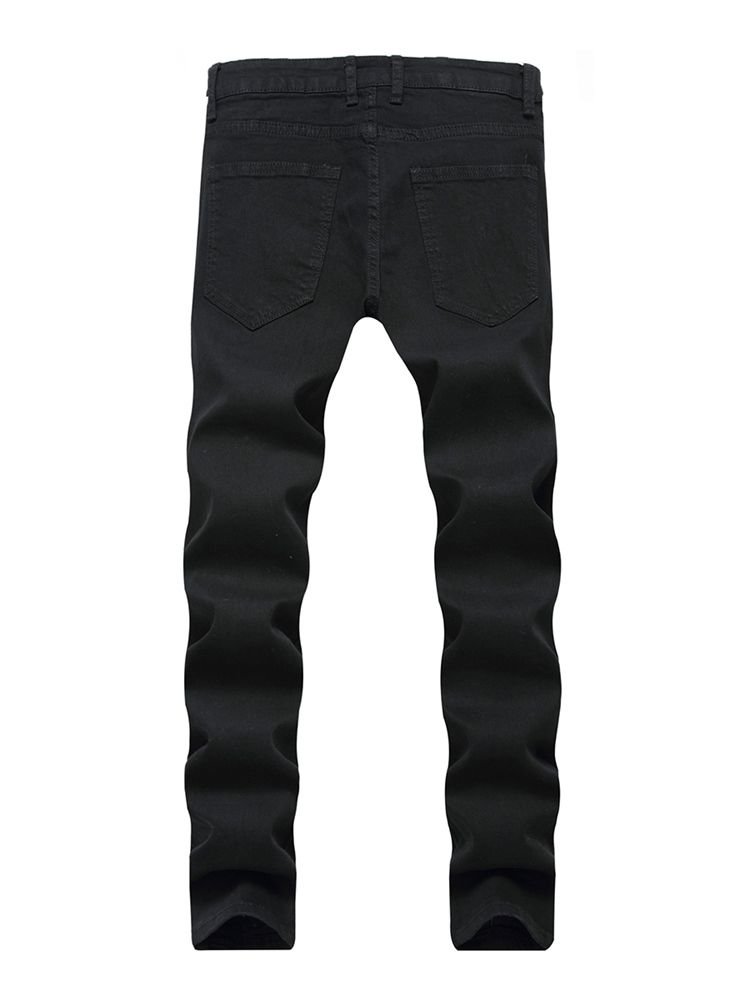 Floral Print Zipper Mens Mid Waist Jeans