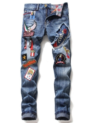 Herrbroderi Rak Europeisk Midjeans Jeans