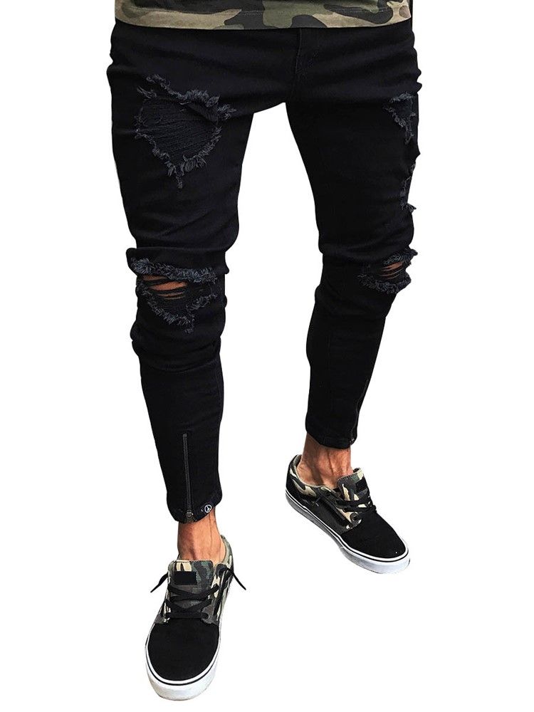 Herrkläder Black Ripped Skinny Jeans