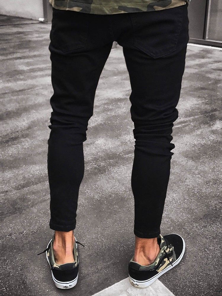 Herrkläder Black Ripped Skinny Jeans