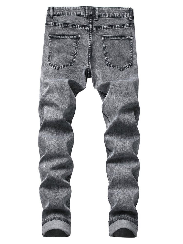 Knapp Färgblock Casual Mäns Midja Jeans