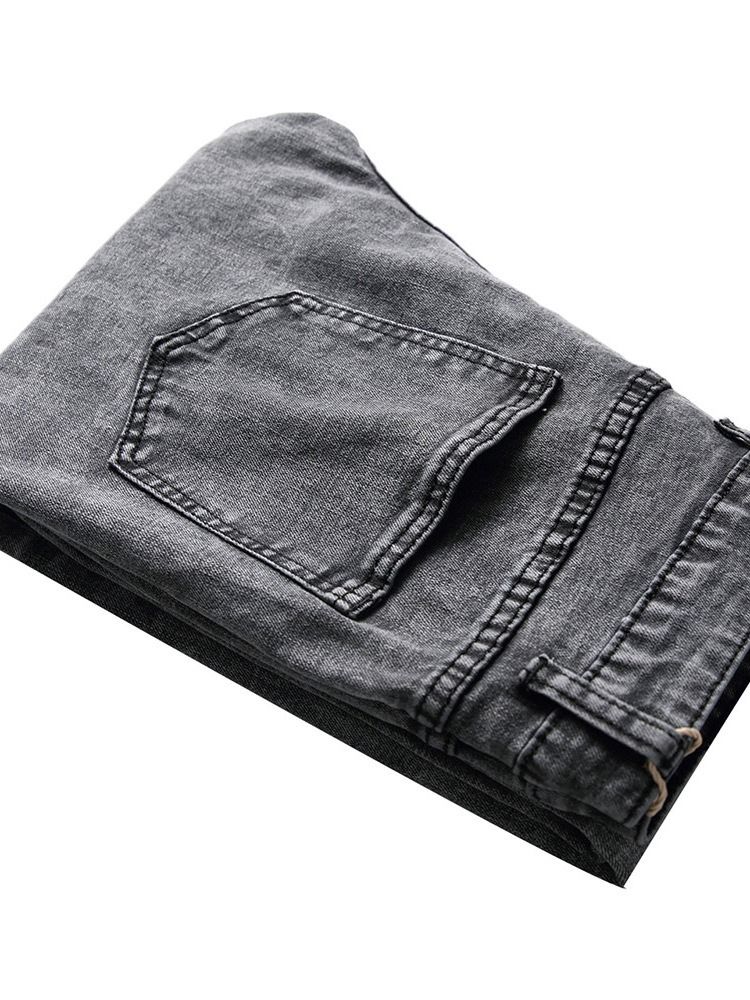 Knapp Färgblock Casual Mäns Midja Jeans