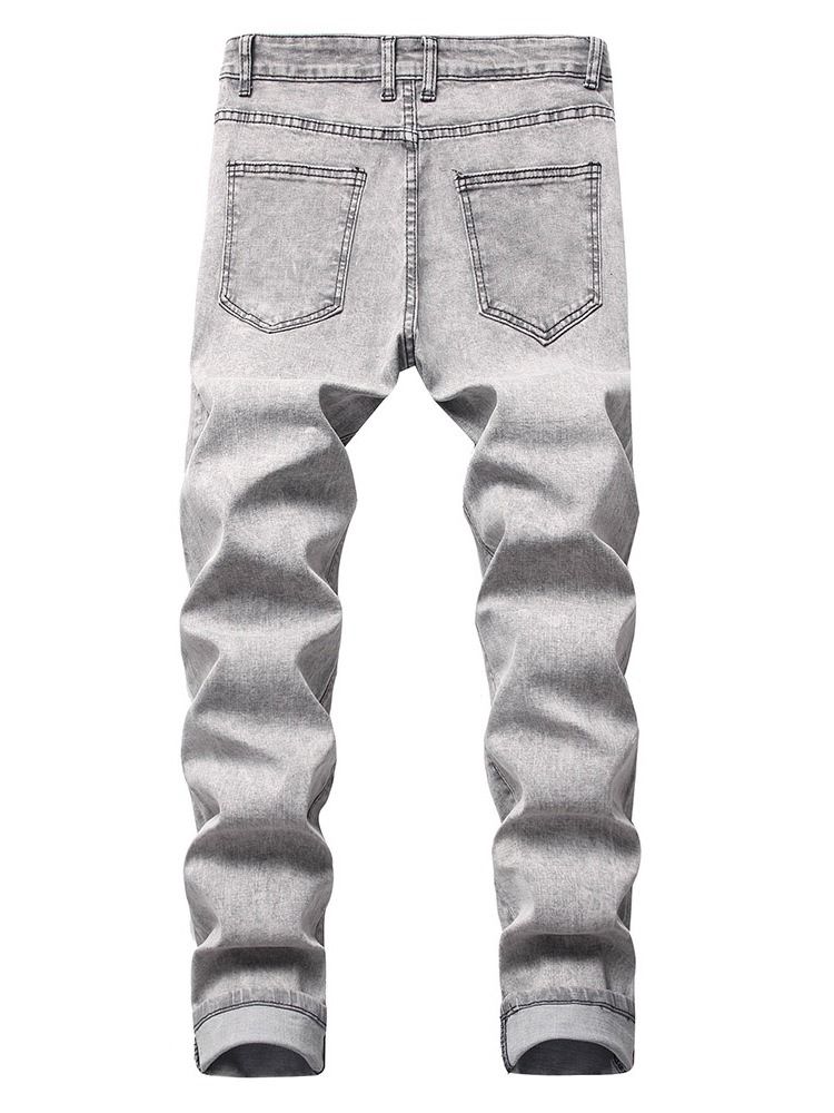 Knapp Färgblock Casual Mäns Midja Jeans