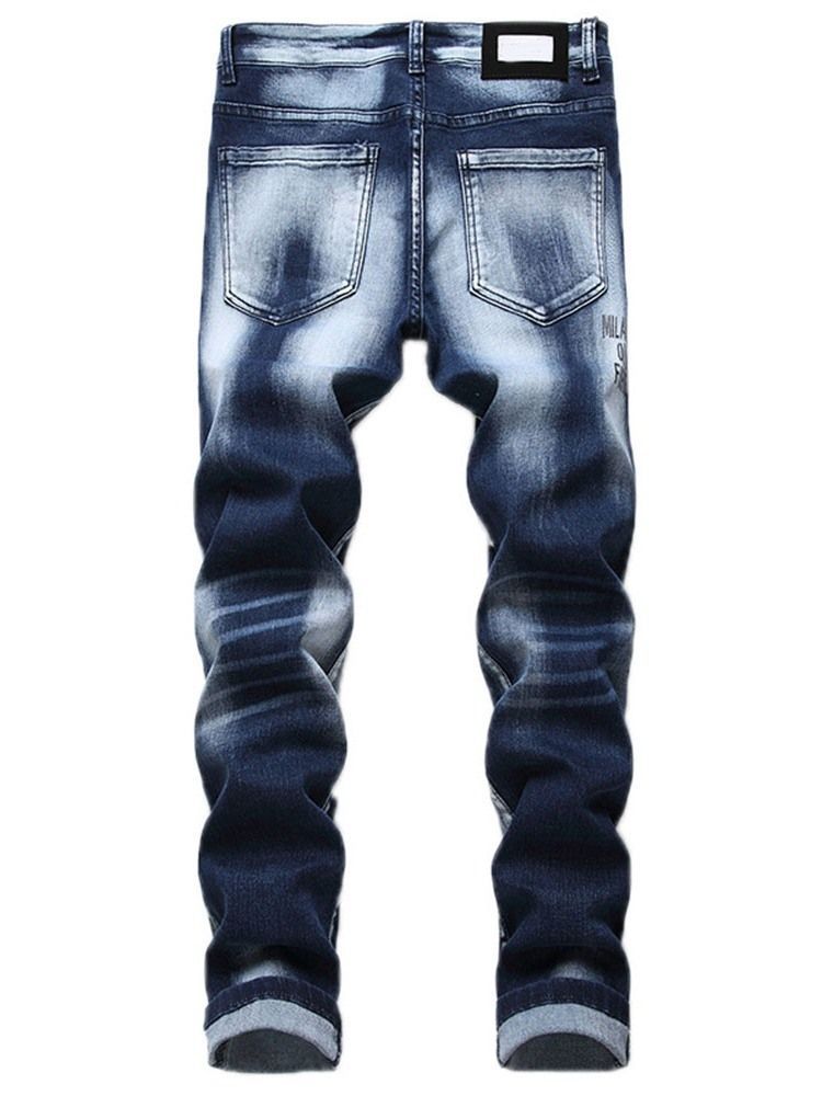 Mäns Hålbrev Mitt Midja Casual Jeans