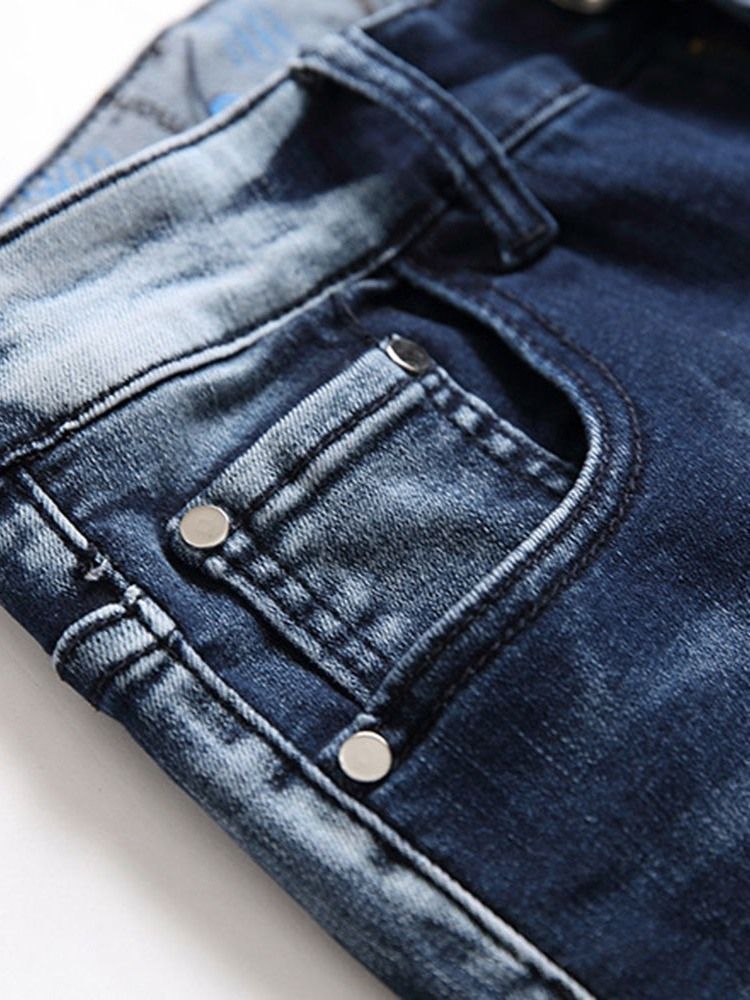 Mäns Hålbrev Mitt Midja Casual Jeans