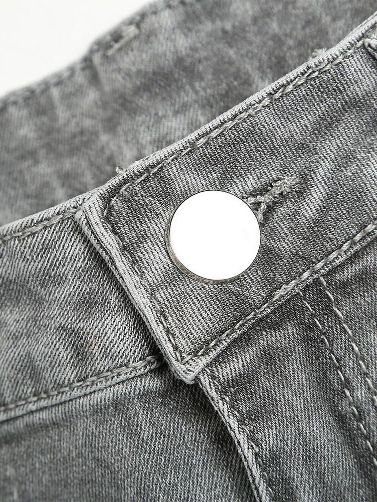 Pencil Pants Plain Pocket Zipper Men's Jeans