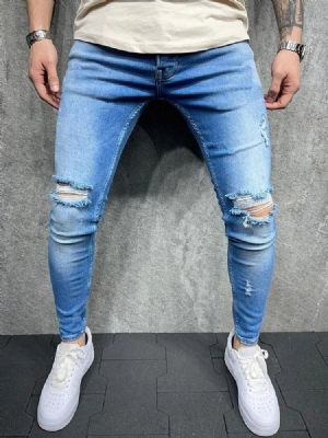 Pencil Pants Pocket Casual Zipper Men's Jeans