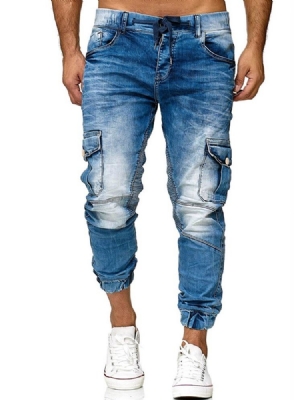 Pencil Pants Pocket Zipper Casual Men's Jeans