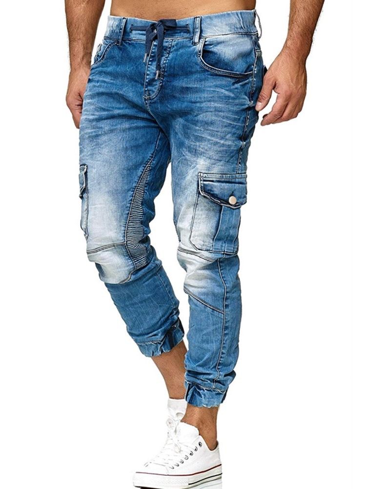 Pencil Pants Pocket Zipper Casual Men's Jeans