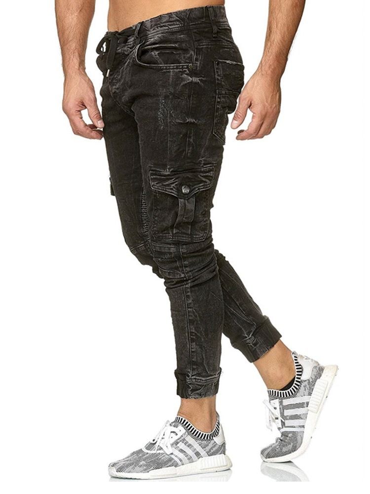 Pencil Pants Pocket Zipper Casual Men's Jeans