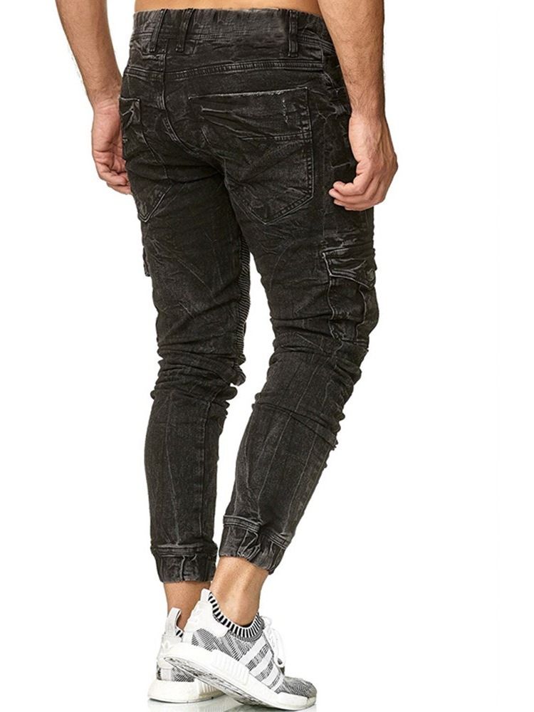 Pencil Pants Pocket Zipper Casual Men's Jeans