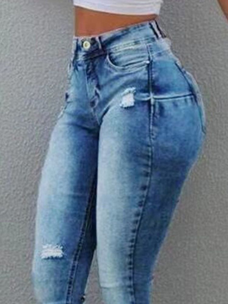 Pencil Pants Slim Jeans För Kvinnor