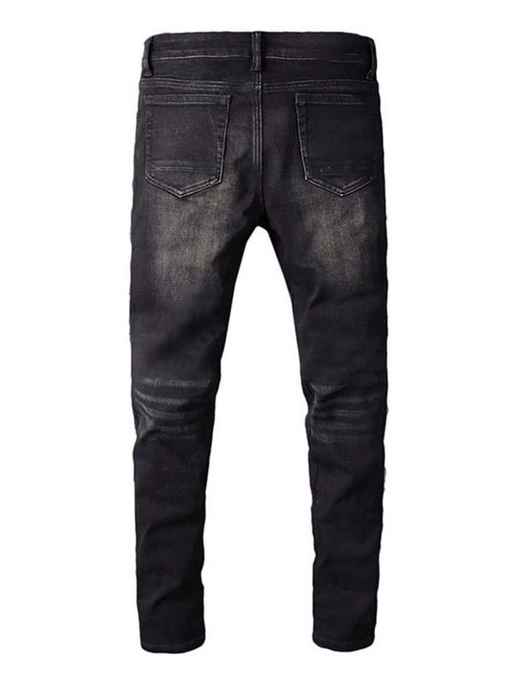 Pencil Pants Worn European Zipper Men's Jeans